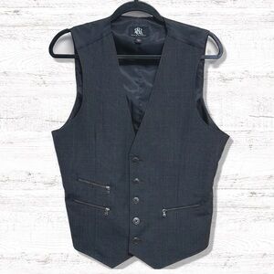 Rock & Republic Men’s Charcoal Grey Steampunk Vest Size Large